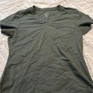 Med Couture Olive V-Neck Short Sleeve Tee